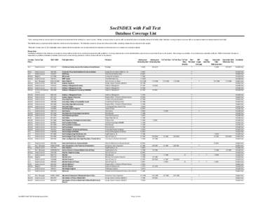 SocINDEX with Full Text Database Coverage List 