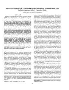 Spatial Averaging of van Genuchten Hydraulic Parameters for Steady-State Flow in Heterogeneous Soils: A Numerical Study Jianting Zhu and Binayak P. Mohanty* ABSTRACT  factors. Kim and Strickeremployed Monte Carlo