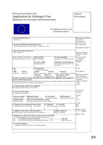 Harmonised application form  PHOTO Фотография  Application for Schengen Visa