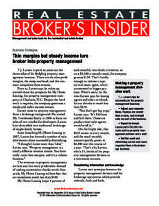 R E A L  E S T A T E BROKER’S INSIDER