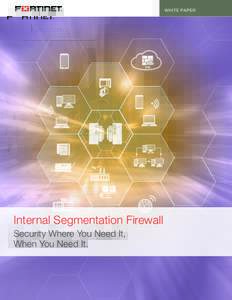 WHITE PAPER  Internal Segmentation Firewall Security Where You Need It, When You Need It.