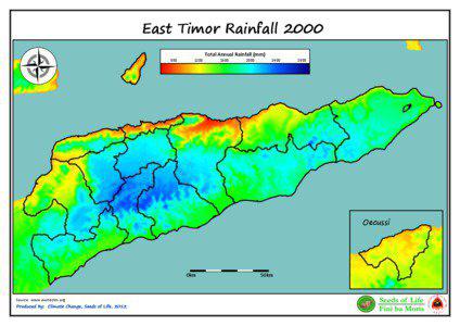 East Timor Rainfall 2000 Total Annual Rainfall (mm) 800