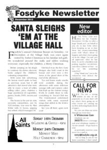 Fosdyke Newsletter  SANTA SLEIGHS ‘EM AT THE VILLAGE HALL December 2012