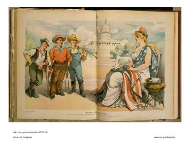 Columbia (to the three territories) - Your stars shall be put on the flag just as soon as those politicians in Congress will let me / Keppler ; J. Ottmann Lith. Co, Puck Bldg, N.Y, 1902