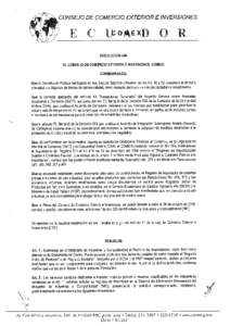 CONSEJODE COMERCIOEXTERIORE /NYERS/ONES  Kpo&exffi 449 RESOLUCION E INVERSIONES