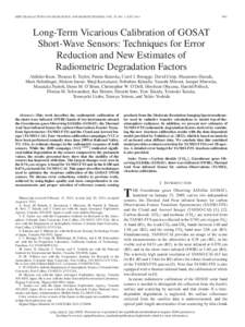 IEEE TRANSACTIONS ON GEOSCIENCE AND REMOTE SENSING, VOL. 52, NO. 7, JULY[removed]Long-Term Vicarious Calibration of GOSAT Short-Wave Sensors: Techniques for Error