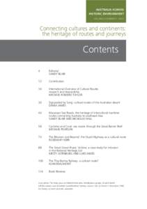 AUSTRALIA ICOMOS HISTORIC ENVIRONMENT VOLUME 25 NUMBER[removed]Connecting cultures and continents: the heritage of routes and journeys