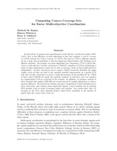 Journal of Artificial Intelligence Research–443  Submitted 08/14; publishedComputing Convex Coverage Sets for Faster Multi-objective Coordination