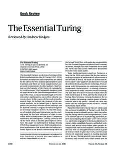 Book Review  The Essential Turing