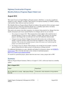 2013 August Monthly Watch list