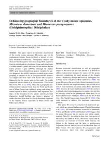 Conserv Genet:1579–1585 DOIs10592SHORT COMMUNICATION  Delineating geographic boundaries of the woolly mouse opossums,