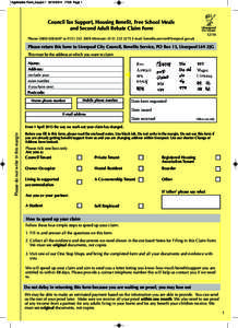 Application Form_Layout:08 Page 1  Council Tax Support, Housing Benefit, Free School Meals and Second Adult Rebate Claim Form 12/14