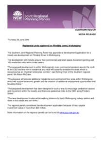 Microsoft Word - Press release Flinders Street Wollongong.doc