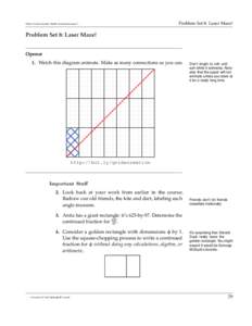 What’s Paul’s favorite World TeamTennis team? . . .  Problem Set 8: Laser Maze! Problem Set 8: Laser Maze! Opener