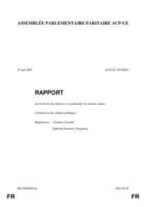 ASSEMBLÉE PARLEMENTAIRE PARITAIRE ACP-UE  25 juin 2003 ACP-UE 3587/B/03