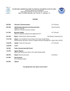 Sanctuary Advisory Council Meeting Agenda