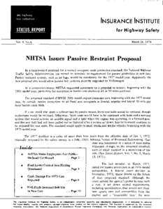 INSURANCE INSTITUTE for Highway Safety Vol. 9, No.6 March 26, 1974