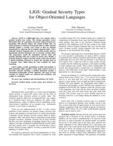 LJGS: Gradual Security Types for Object-Oriented Languages Luminous Fennell Peter Thiemann