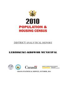 DISTRICT ANALYTICAL REPORT  LEDZOKUKU-KROWOR MUNICIPAL Copyright © 2014 Ghana Statistical Service