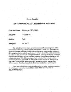 Environmental Chemistry Methods: Dithiopyr (RH-1664); [removed]