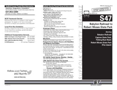 Long Island Rail Road / Fire Island /  New York / Captree State Park / Babylon / Robert Moses State Park / Metropolitan Transportation Authority of New York / Suffolk County Transit / Suffolk County /  New York / Pennsylvania Station / New York / New York state parks / Babylon (town) /  New York