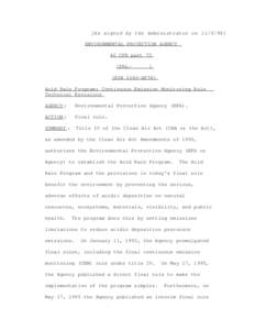 United States / Government / Air pollution in the United States / 96th United States Congress / Regulatory Flexibility Act / Acid Rain Program / Rulemaking / Title 40 of the Code of Federal Regulations / Clean Air Act / United States Environmental Protection Agency / United States administrative law / Environment of the United States