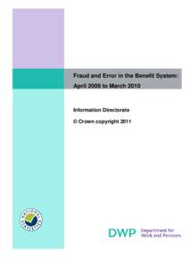 Fraud and Error in the Benefit System: