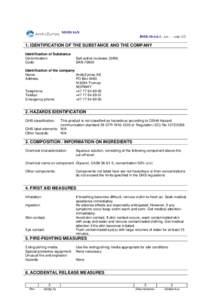 MSDS SAN BMBrev. - - sideIDENTIFICATION OF THE SUBSTANCE AND THE COMPANY Identification of Substance Denomination: