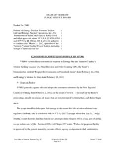 Vermont / Vermont Yankee Nuclear Power Plant / Vernon /  Vermont / New England Coalition / Contempt of court / Law / Energy in the United States / Entergy