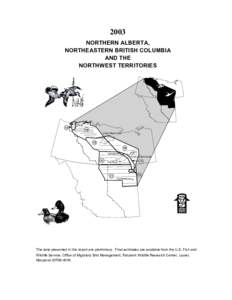 2003 NORTHERN ALBERTA, NORTHEASTERN BRITISH COLUMBIA AND THE NORTHWEST TERRITORIES