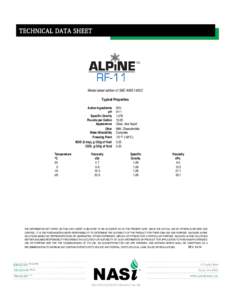 TECHNICAL DATA SHEET  Meets latest edition of SAE AMS 1435C Typical Properties Active Ingredients pH