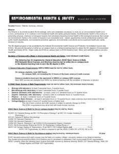 ENVIRONMENTAL HEALTH & SAFETY  Reynolds Hall 313A • [removed]Faculty Director - Fletcher, Kennedy, Johnson Mission