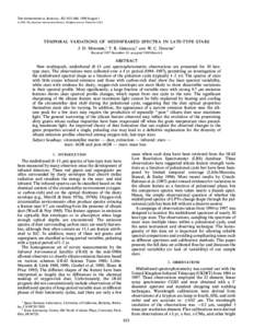 THE ASTROPHYSICAL JOURNAL, 502 : 833È846, 1998 August[removed]The American Astronomical Society. All rights reserved. Printed in U.S.A. TEMPORAL VARIATIONS OF MIDINFRARED SPECTRA IN LATE-TYPE STARS J. D. MONNIER,1 T. 