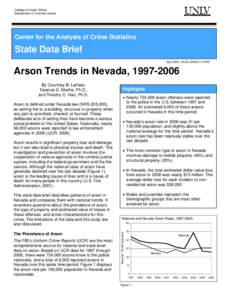 College of Urban Affairs Department of Criminal Justice Center for the Analysis of Crime Statistics  State Data Brief