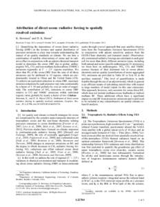 Attribution of direct ozone radiative forcing to spatially resolved emissions