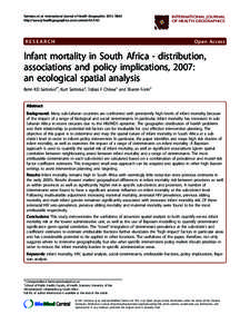 Sartorius et al. International Journal of Health Geographics 2011, 10:61 http://www.ij-healthgeographics.com/contentRESEARCH  INTERNATIONAL JOURNAL