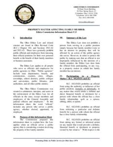 OHIO ETHICS COMMISSION William Green Building 30 West Spring Street, L3 Columbus, Ohio[removed]Telephone: ([removed]Fax: ([removed]