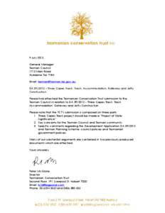 9 July 2012 General Manager Tasman Council 1713 Main Road Nubeena Tas 7184 Email: [removed]