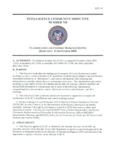 Classified information in the United States / Sensitive Compartmented Information / Special access program / Information Security Oversight Office / United States Intelligence Community / Classified information / Information security / Central Intelligence Agency / Director of Central Intelligence Directive / National security / Security / United States government secrecy