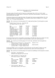 20 May, 2013  Page 34 MINUTES OF THE BOARD OF CITY COMMISSIONERS HELD MAY 20, 2013