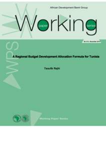 No 215– December[removed]A Regional Budget Development Allocation Formula for Tunisia Taoufik Rajhi