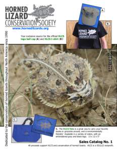 Horned Lizard Conservation Society / Sales Catalog No. 1 (11Sep.2010)