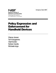 NISTIR 6981, Policy Expression and Enforcement for Handheld Devices