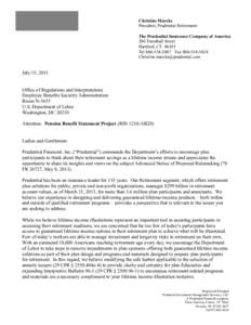 Christine Marcks President, Prudential Retirement The Prudential Insurance Company of America 280 Trumbull Street Hartford, CT[removed]Tel[removed]Fax[removed]