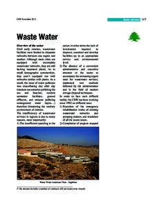Basic services 127  CDR November 2013 Waste Water Overview of the sector