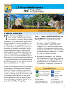 U.S. Fish and Wildlife Service  Raleigh Field Office 2013 Accomplishment Report