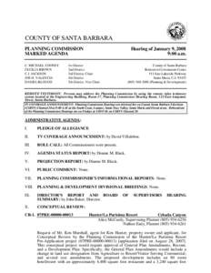 COUNTY OF SANTA BARBARA PLANNING COMMISSION MARKED AGENDA C. MICHAEL COONEY CECILIA BROWN C.J. JACKSON