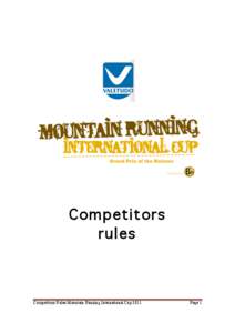 Competitors rules Competitors Rules Mountain Running International Cup[removed]Page 1