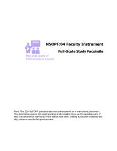 NSOPF:04 Faculty Instrument