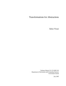 Transformations for Abstractions  Eelco Visser Technical Report UU-CSDepartment of Information and Computing Sciences